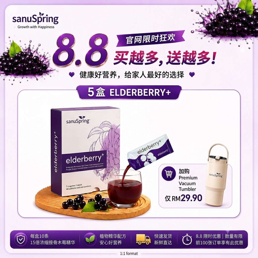 8.8 SALES - Package 1 : Elderberry+ (5 BOX) 