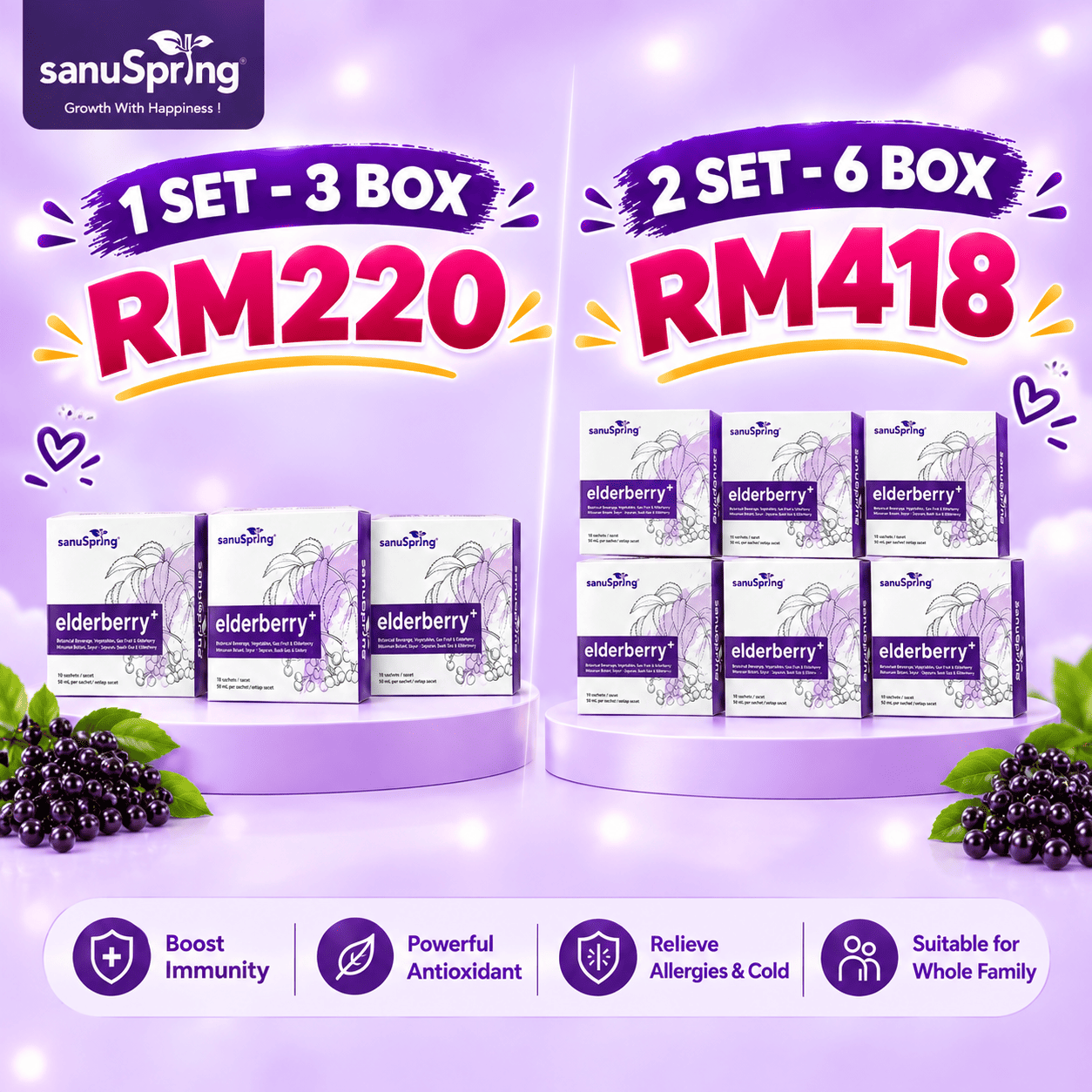 sanuSpring Elderberry+ (1 Unit - 30 Sachets)